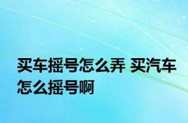 买车摇号怎么弄 买汽车怎么摇号啊