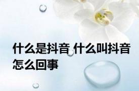 什么是抖音 什么叫抖音怎么回事