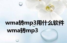 wma转mp3用什么软件 wma转mp3 