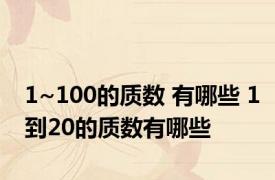 1~100的质数 有哪些 1到20的质数有哪些