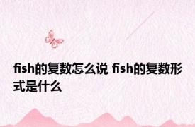 fish的复数怎么说 fish的复数形式是什么