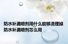 防水补漏喷剂用什么能够清理掉 防水补漏喷剂怎么用