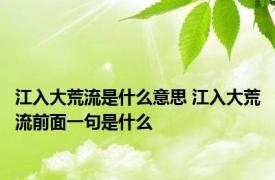 江入大荒流是什么意思 江入大荒流前面一句是什么