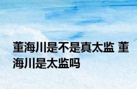 董海川是不是真太监 董海川是太监吗