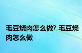 毛豆烧肉怎么做? 毛豆烧肉怎么做