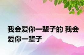 我会爱你一辈子的 我会爱你一辈子 