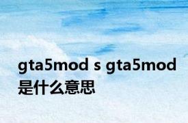 gta5mod s gta5mod是什么意思