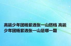 高能少年团杨紫选张一山搭档 高能少年团杨紫选张一山是哪一期