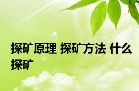 探矿原理 探矿方法 什么探矿