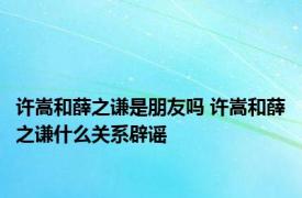 许嵩和薛之谦是朋友吗 许嵩和薛之谦什么关系辟谣