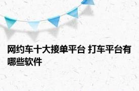 网约车十大接单平台 打车平台有哪些软件