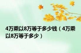 4万乘以8万等于多少钱（4万乘以8万等于多少）