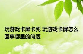 玩游戏卡屏卡死 玩游戏卡屏怎么回事哪里的问题