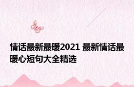 情话最新最暖2021 最新情话最暖心短句大全精选