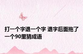 打一个字退一个字 退字后面拖了一个90里猜成语