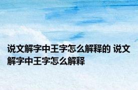 说文解字中王字怎么解释的 说文解字中王字怎么解释