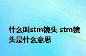 什么叫stm镜头 stm镜头是什么意思