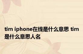 tim iphone在线是什么意思 tim是什么意思人名