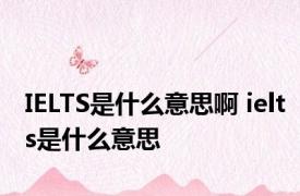 IELTS是什么意思啊 ielts是什么意思