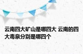 云南四大矿山是哪四大 云南的四大毒泉分别是哪四个