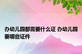 办幼儿园都需要什么证 办幼儿园要哪些证件