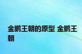 金鹏王朝的原型 金鹏王朝 