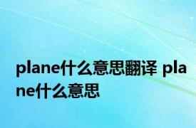 plane什么意思翻译 plane什么意思