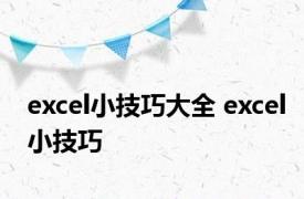 excel小技巧大全 excel小技巧