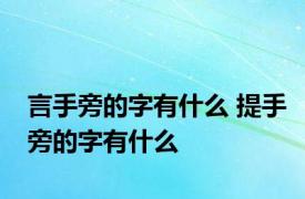 言手旁的字有什么 提手旁的字有什么