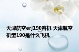 天津航空erj190客机 天津航空机型190是什么飞机