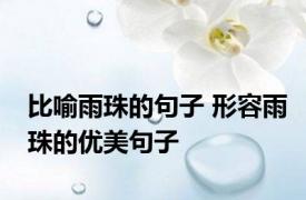 比喻雨珠的句子 形容雨珠的优美句子