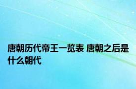 唐朝历代帝王一览表 唐朝之后是什么朝代