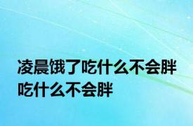 凌晨饿了吃什么不会胖 吃什么不会胖