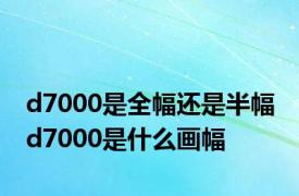 d7000是全幅还是半幅 d7000是什么画幅