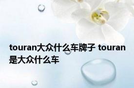 touran大众什么车牌子 touran是大众什么车