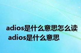 adios是什么意思怎么读 adios是什么意思