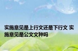 实施意见是上行文还是下行文 实施意见是公文文种吗