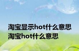 淘宝显示hot什么意思 淘宝hot什么意思