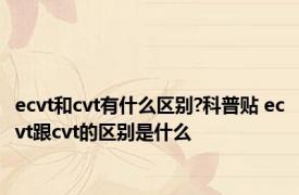 ecvt和cvt有什么区别?科普贴 ecvt跟cvt的区别是什么