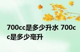 700cc是多少升水 700cc是多少毫升