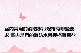 室内常用的消防水带规格有哪些要求 室内常用的消防水带规格有哪些