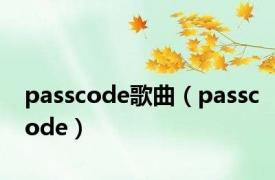 passcode歌曲（passcode）