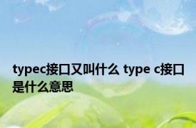 typec接口又叫什么 type c接口是什么意思