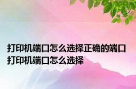 打印机端口怎么选择正确的端口 打印机端口怎么选择