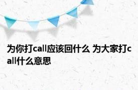 为你打call应该回什么 为大家打call什么意思