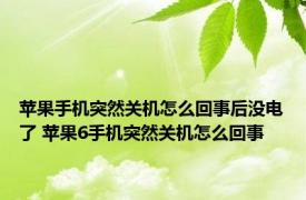 苹果手机突然关机怎么回事后没电了 苹果6手机突然关机怎么回事