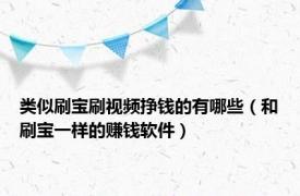 类似刷宝刷视频挣钱的有哪些（和刷宝一样的赚钱软件）