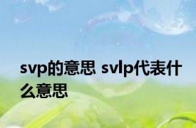 svp的意思 svlp代表什么意思