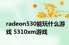 radeon530能玩什么游戏 5310xm游戏 