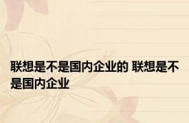 联想是不是国内企业的 联想是不是国内企业